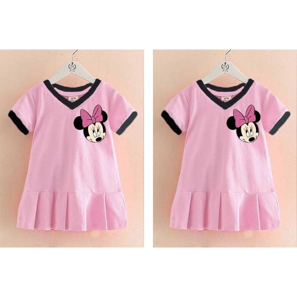 DRESS KIDS PINK MINIE Dress anak REMAJA usia 7-10tahun daster anak sehari hari / gaun anak lucu lq dress ABG tanggung