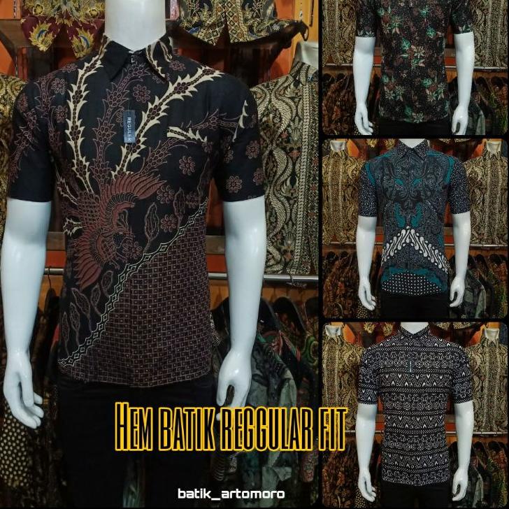 Best Seller.. BSWART Batik HRB026 Kenongo Hem Pendek Murai Lasem Pekalongan
