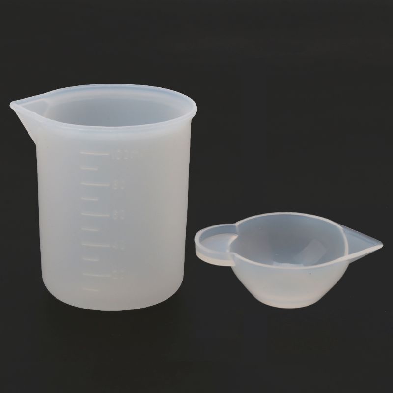 SIY  34Pc Reusable Silicone Resin Kit Nonstick Silicone Mat 100ml Measuring Cups Finger Cots Resin Mix Cup Stir Stick Pipette