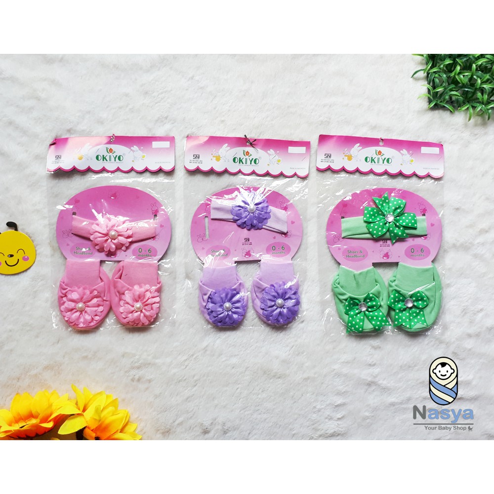 [B-054] Set Bandana dan Kaos Kaki Bayi Lucu Murah