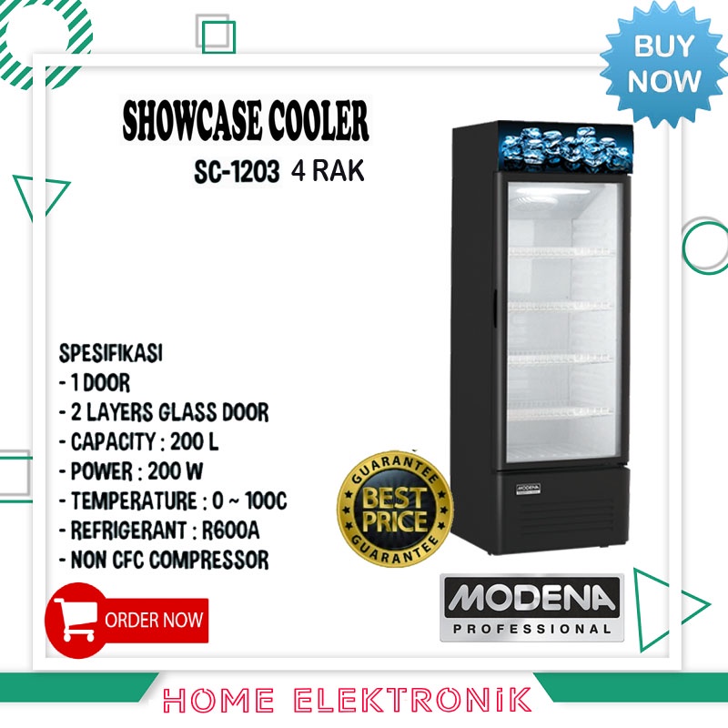 SHOWCASE COOLER MODENA SC-1203 4 RAK 200 Liter