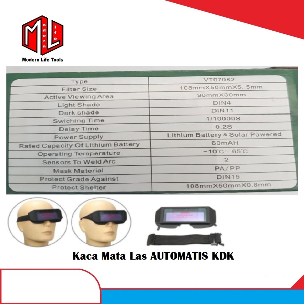 KDK JAPAN Kacamata Las Otomatis - Welding Glass Auto Darkness