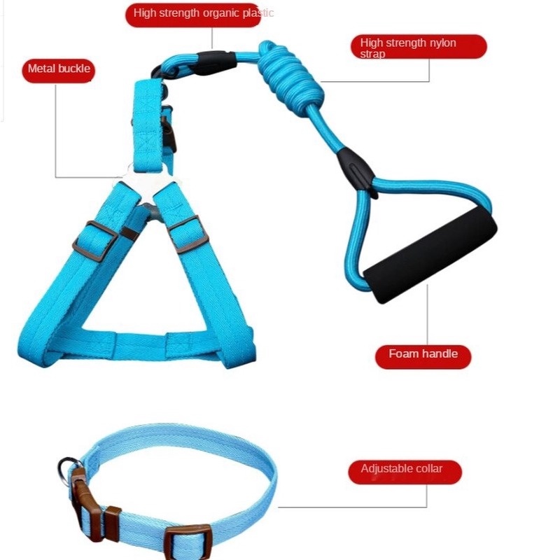 ★〓YUFeiPet〓★ Dog Leash Pet Dog Walking Rope Medium and Small Dog Collar Vest Style Puppy Dog Chain Three-piece Suit