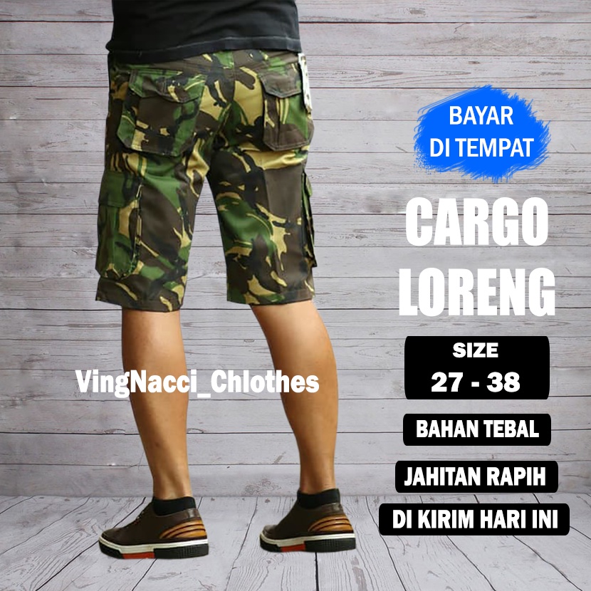 Cargo Loreng Army Celana Katun Korea Pria Wanita Cargo Pendek Pria Cargo Premium Pants Pria