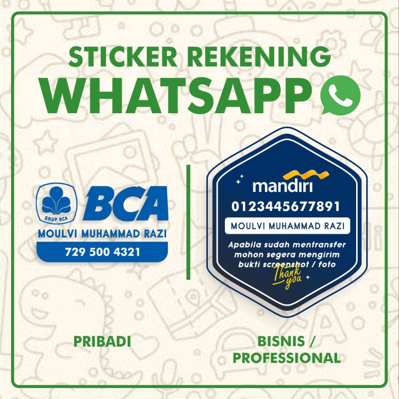 Cara Membuat Stiker Nomor Rekening