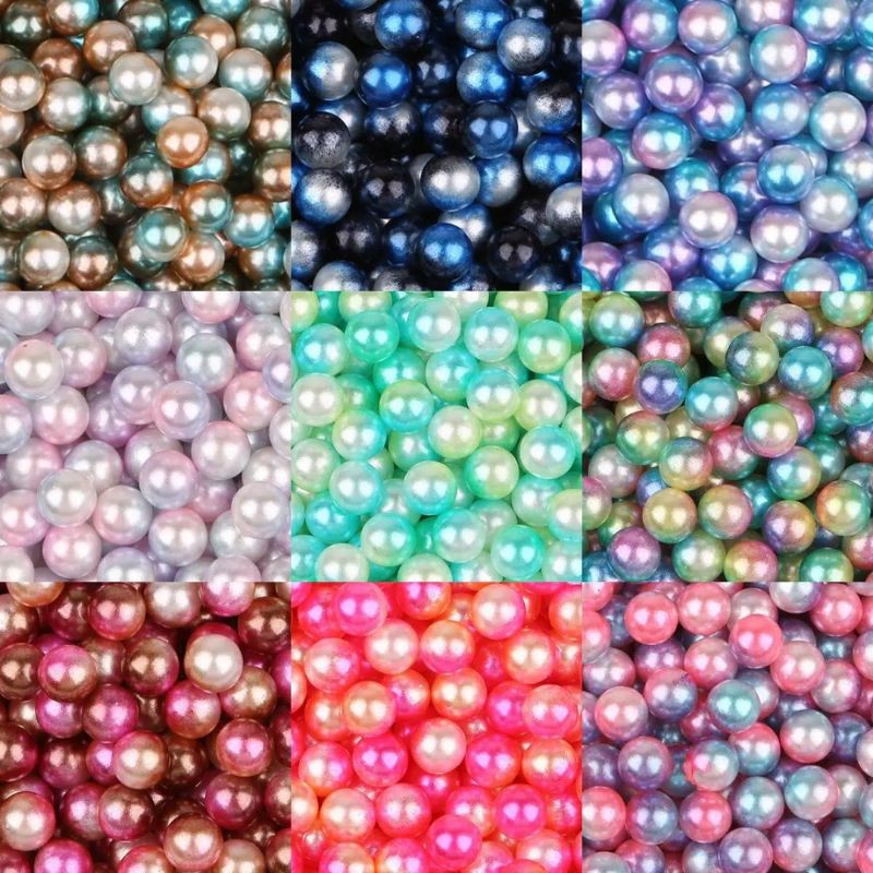 

manik manik No Hole Round Acrylic Bead Loose Spacer Beads Acrylic Spacer Beads Round Beads