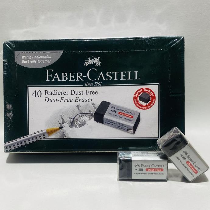 ERASER / PENGHAPUS FABER CASTELL HITAM KECIL / 1 BOX ISI 40 PCS