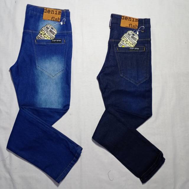 CELANA PANJANG JUMBO 29-34 JEANS PRIA MURAH KOLOR RIP PINGGANG KARET