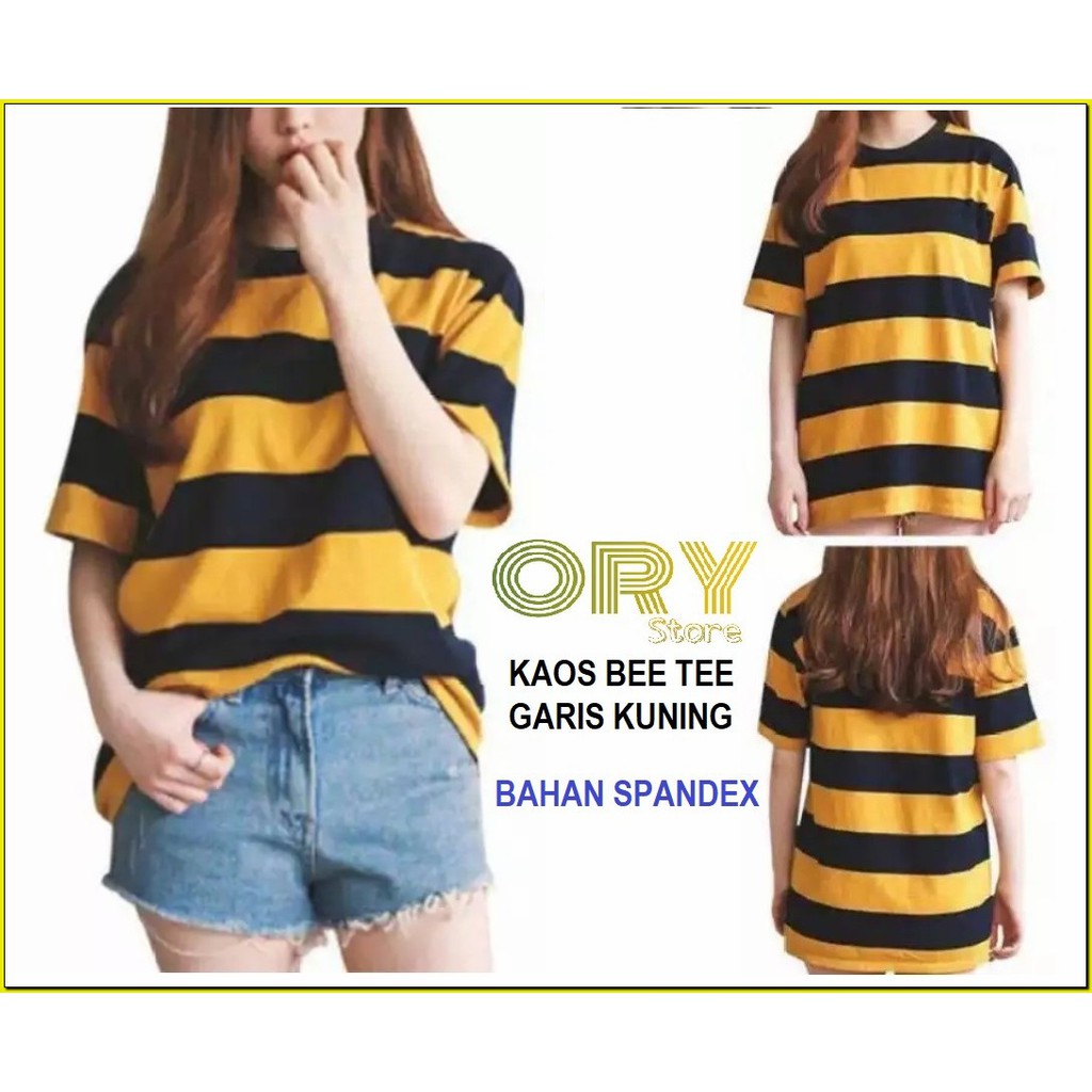 ORY STORE - Kaos Wanita Bee Tee I Tshirt Tumblr Bahan Spandex Ukuran All Size Fit L 1R