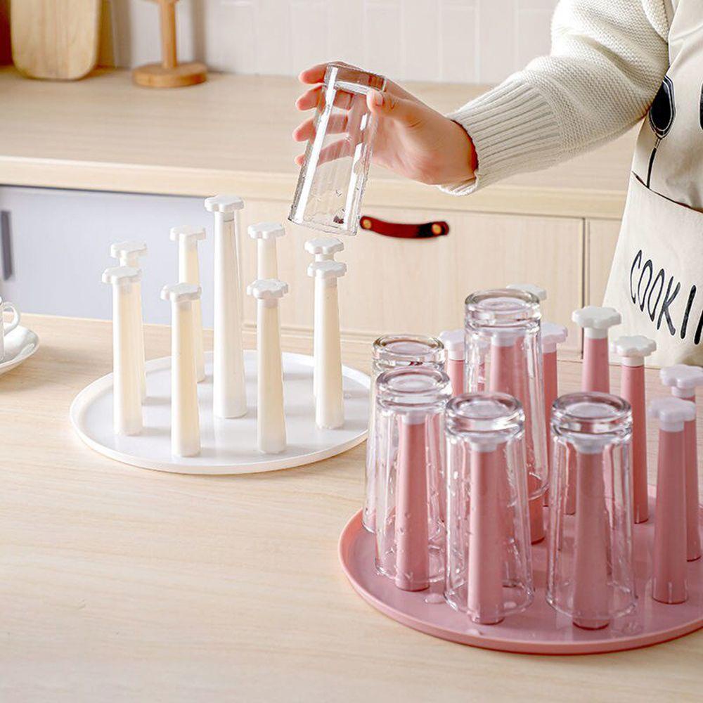 Solighter Glass Cup Stand Holder Rak Dapur Plastik Gelas Wine Shelf Tray Tempat Gelas Wine