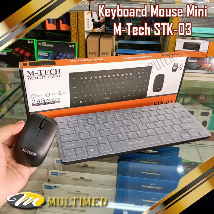 Keyboard Mouse Mini Slim Wirelles M-Tech STK-03 Original