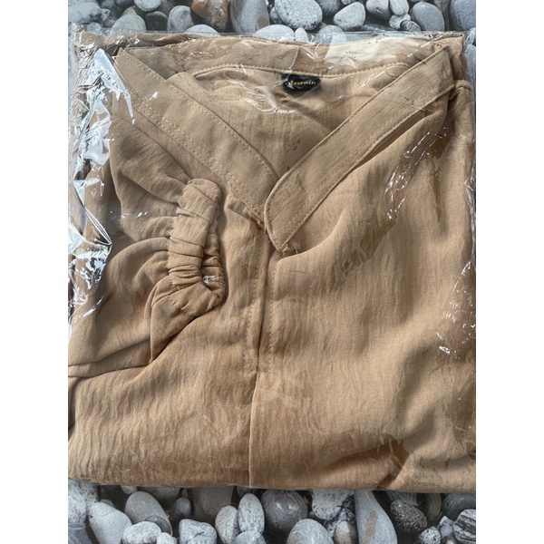 BIANA BLOUSE RAYON CRINCLE-Mocca