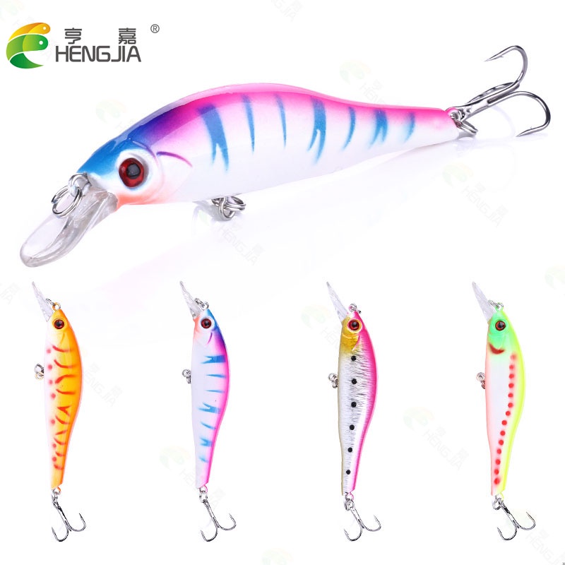 HENGJIA 3pcs Minnow Lure Bait Bionic Bait 9.5cm/11.5g 3 Color ABS Freshwater Bait Hard Bait Fishing Accessories