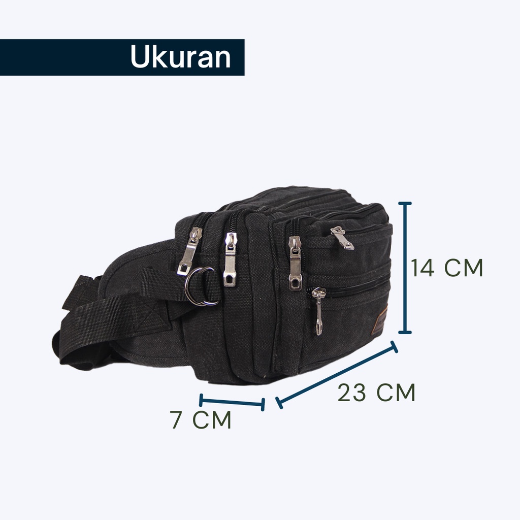 Tas Pinggang Pria Denim Kanvas - Waistbag POLO HUMMER