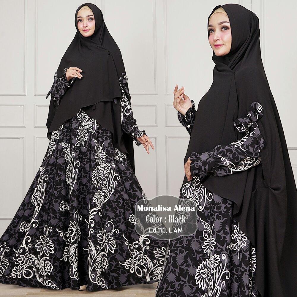 Diskon Gamis Syarii monalisa alena black