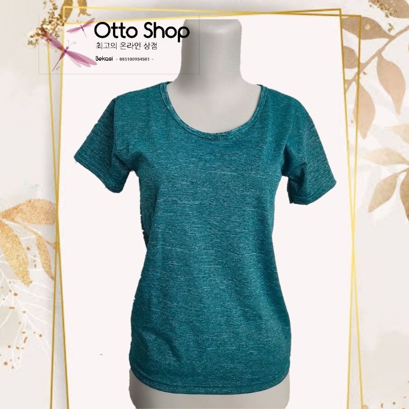 Baju atasan kaos hijau tosca wanita CG004