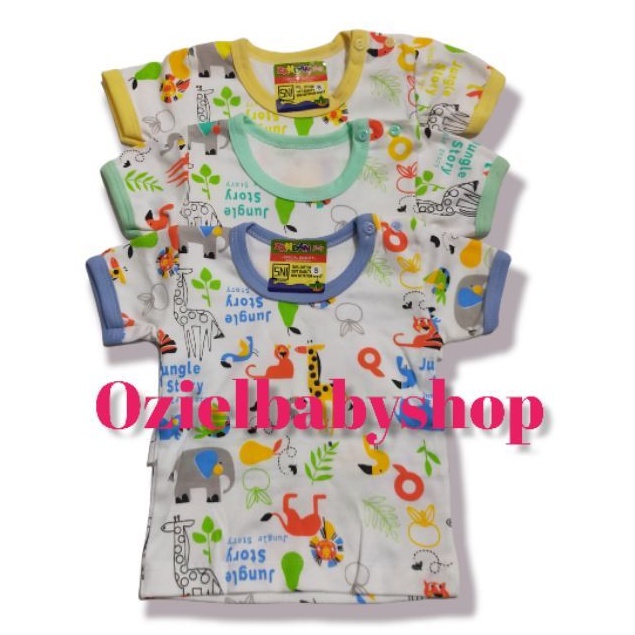 TERMURAH !!! 3 pcs kaos oblong bayi merk ZAHDAN SNI ukuran S,M,L,XL