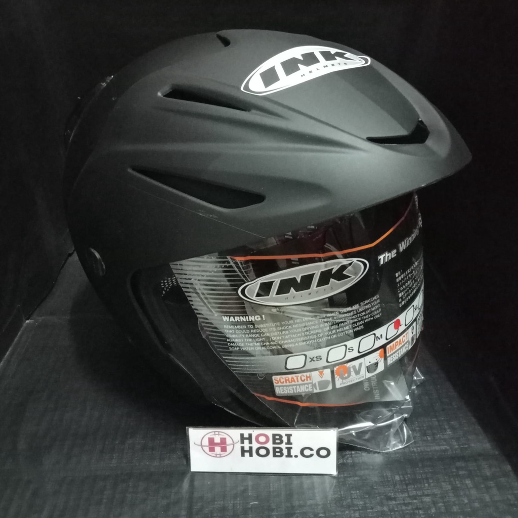 HELM INK CX 22 BLACK MATT ORIGINAL HELM INK CX22 HITAM DOFF HELM INK TOPI ASLI ORI GARANSI SNI TERMURAH TERLARIS HELM INK HALF FACE HALFFACE-2
