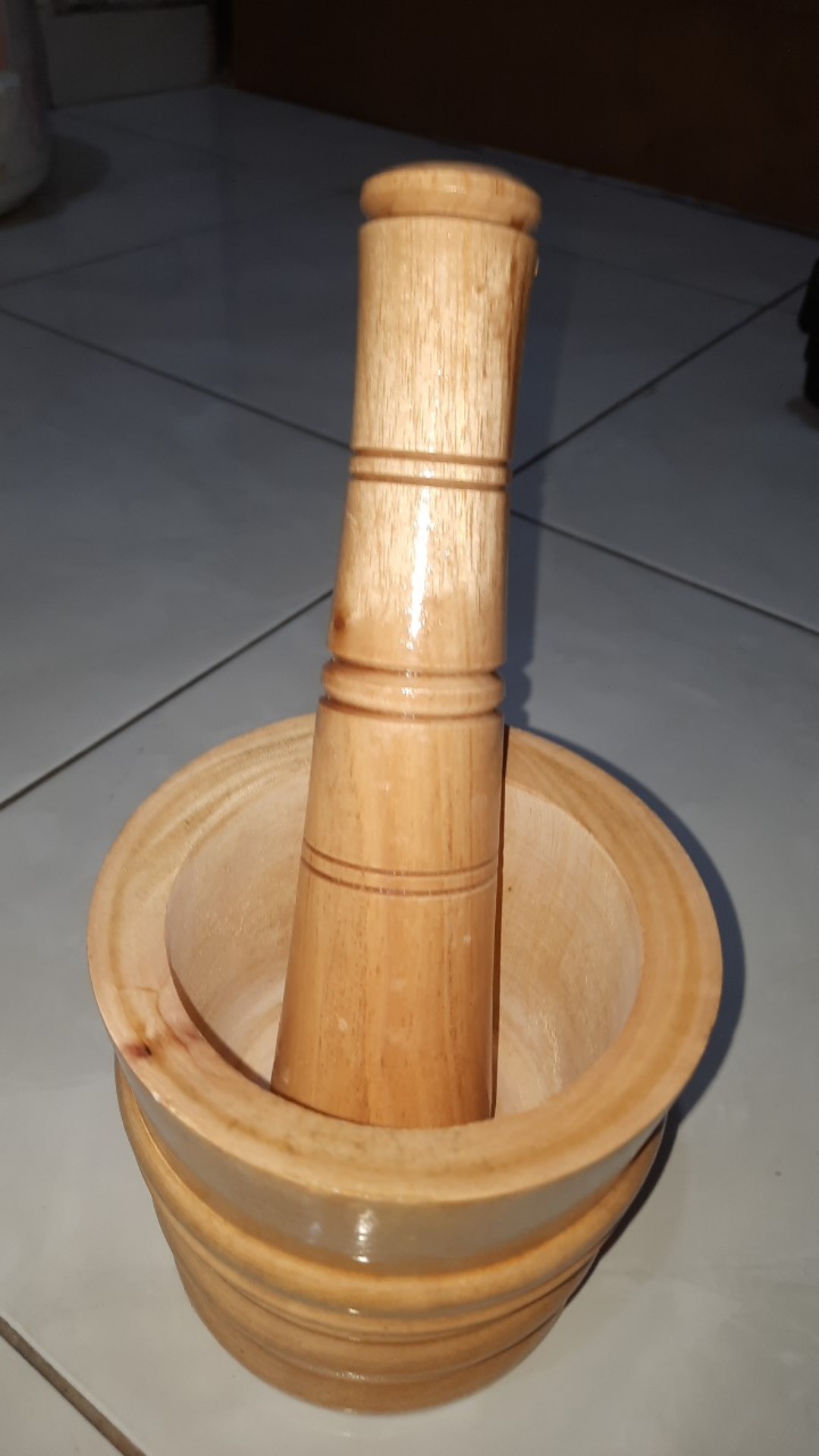 Termurah Set Lumpang Kayu Kecil + Alu / Tumbukan Kayu Ulekan Kayu Peralatan Masak Alat Dapur