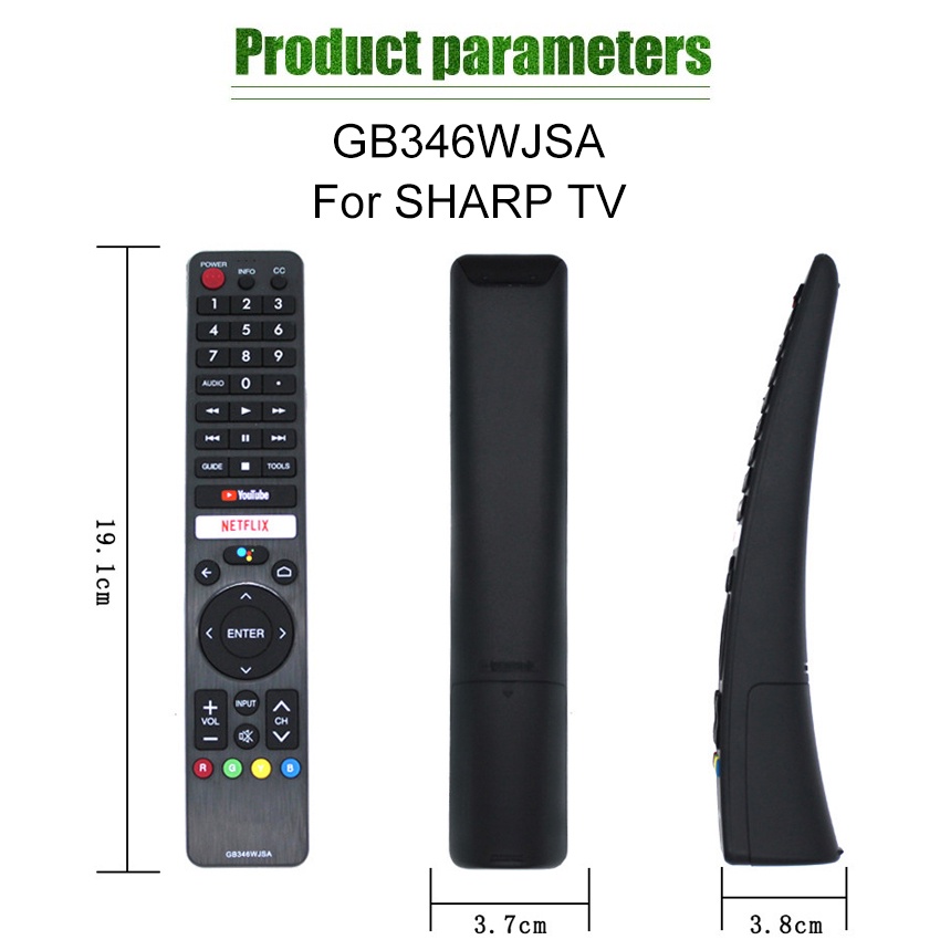 REMOT SMART TV SHARP ANDROID ASISTEN GOOGLE GB326WJSA REMOT REMOTE TV SHARP SMART TV SHARP ANDROID