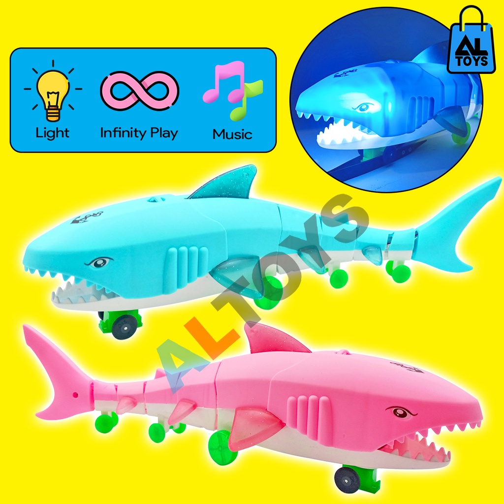 Mainan Ikan Hiu Lampu Lagu Baby Shark Berjalan