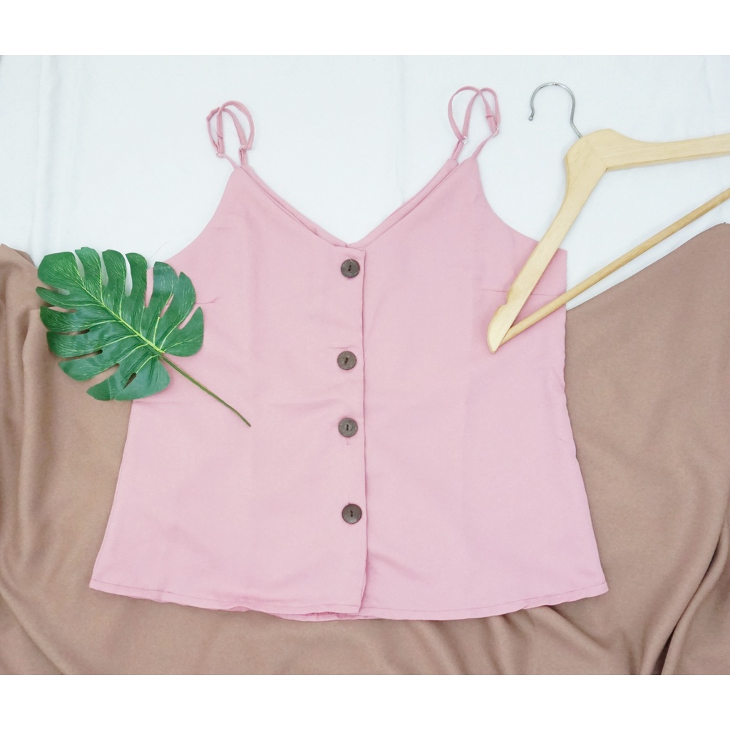 Uneed Cloth / TANKTOP WANITA POLOS / TENGTOP / TANKTOP JUMBO / TANGTOP / TANK TOP KANCING / LYLA XXL-Pink