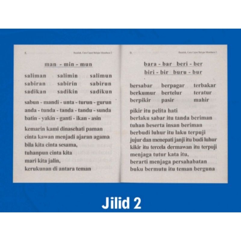 Buku bacalah jilid 1 sampe 3 buat anak anak belajar membaca