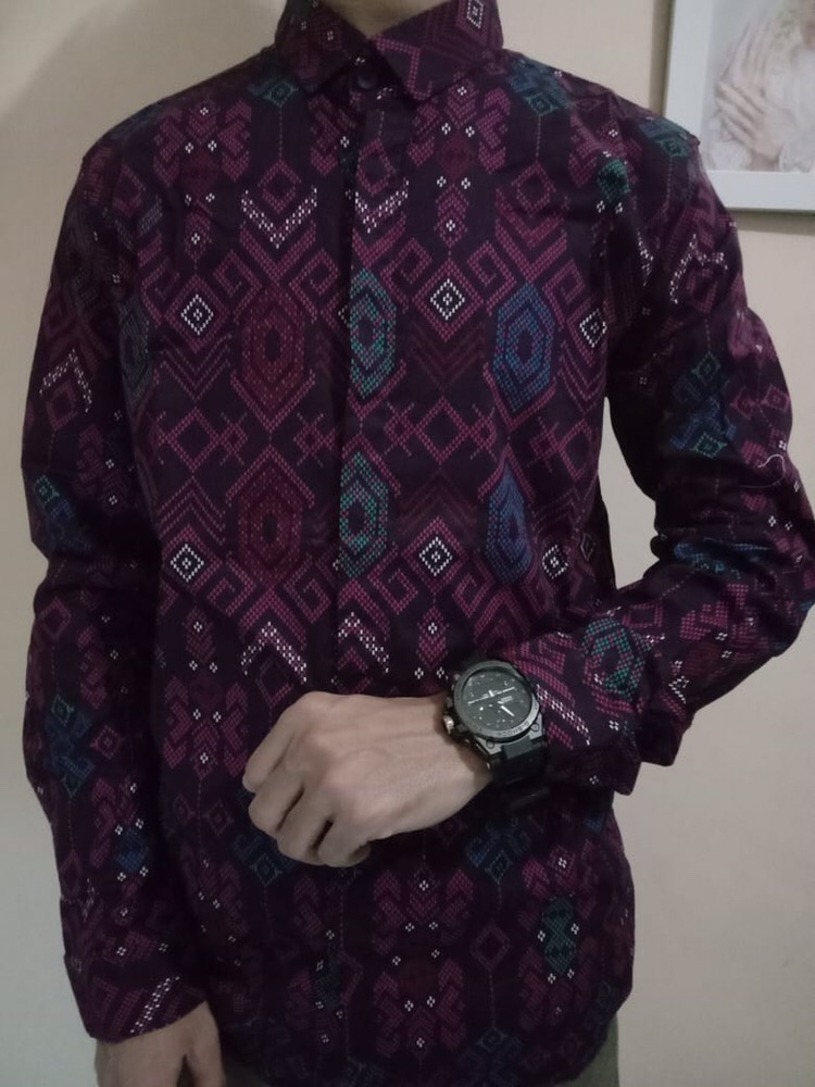 Promo Kemeja Batik Hitam Songket Lengan Panjang Best Seller Batik Songket Premium Pria Casual