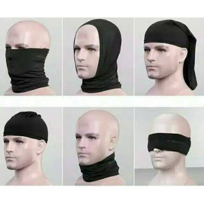 Masker Bandana Baff Multifungsi Warna Hitam Seamless