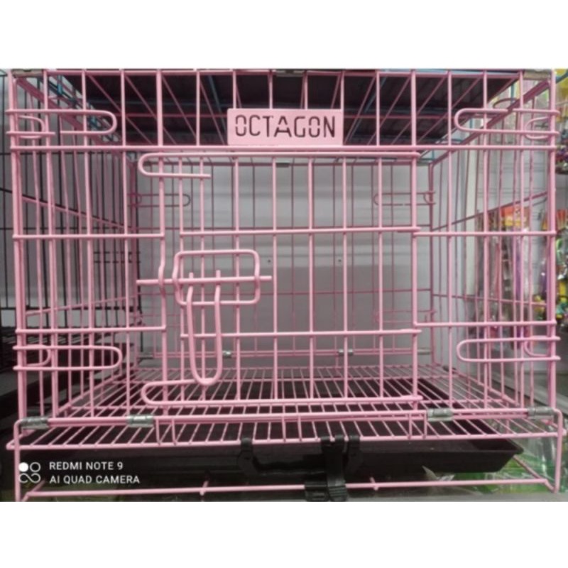 OCTAGON K-200 Kandang Besi Lipat Anjing Kucing (61cm x 43cm x 50cm)