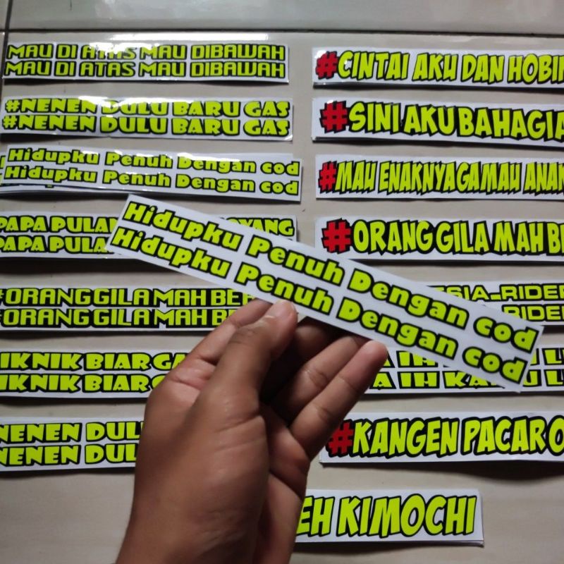 STICKER STIKER CUTTING KATA KATA STABILO