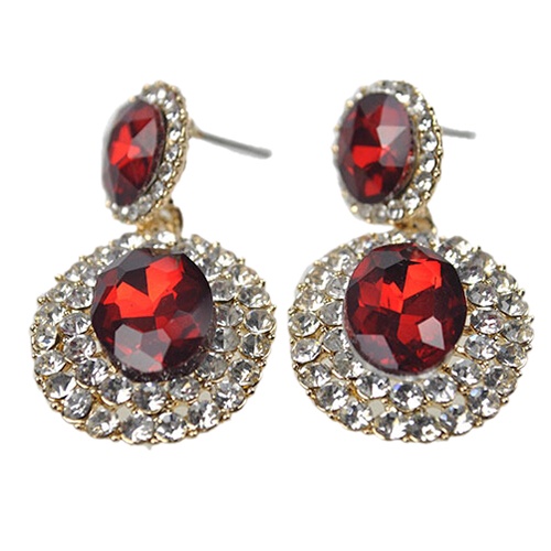 Hu Hu Hu Hu Hu Alat Bantu Pasang Kacamata♡ Anting Tusuk Gantung Bentuk Oval Geometri Hias Berlian Imitasi Gaya Vintagemewah Untuk Wanita