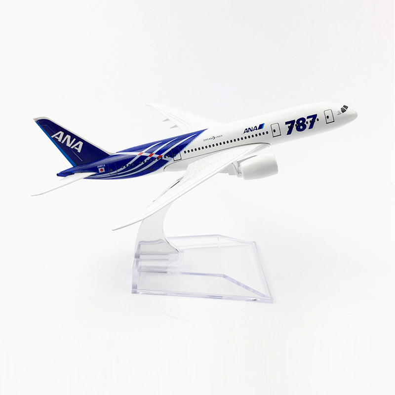 Model Pesawat Terbang Jepang Nippon Boeing 787 ANA B787 Die-cast Bahan Metal Ukuran 16CM