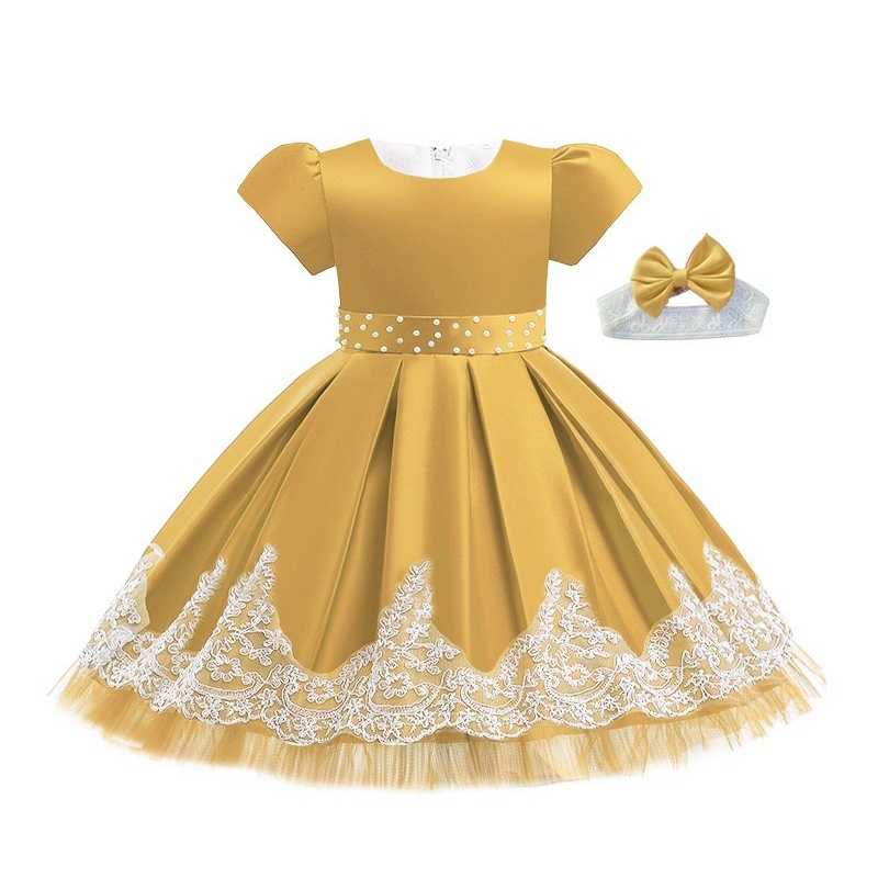 DRESS PESTA GOLD EMAS ANAK / GAUN PESTA ANAK GOLD KREM / GAUN PESTA PEACH PINK ANAK