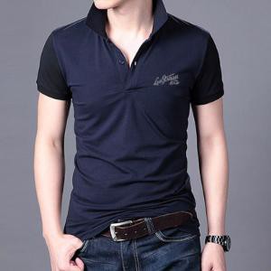 Kaos Polo Shirt Bahan Lacoste Navy Biru Premium Murah   Kaos Polos Kerah Pria   Levis Baju Berkerah