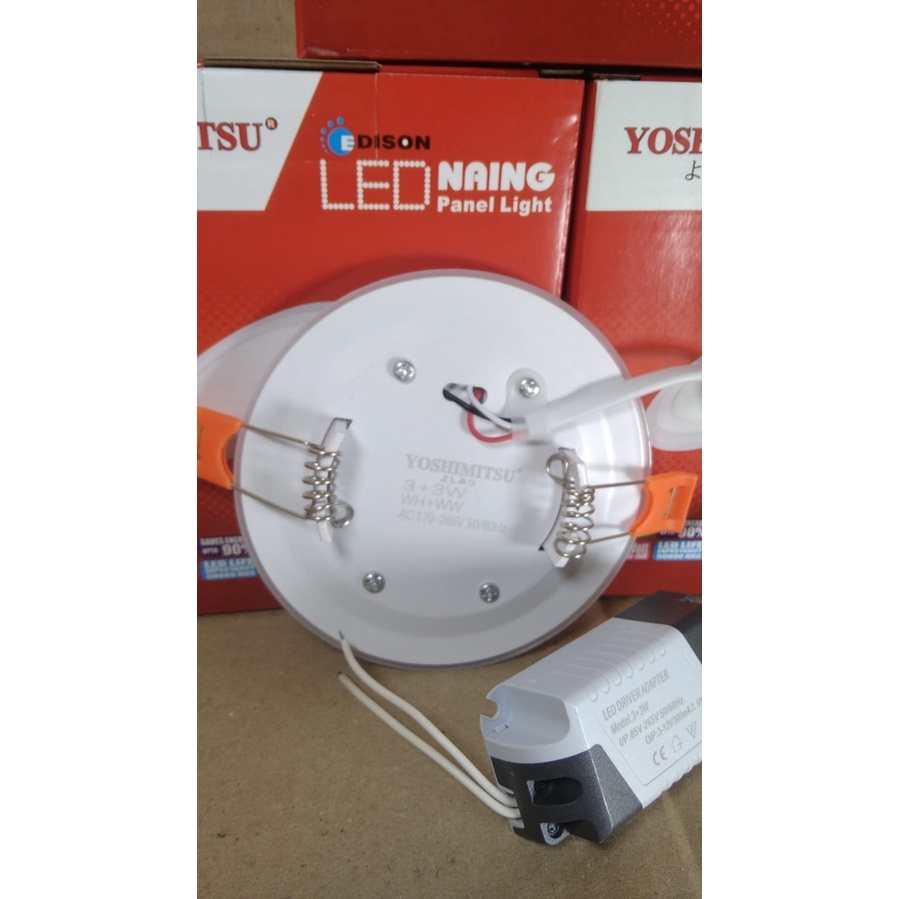 Downlight LED / Lampu Panel Light YOSHIMITSU 3 + 3 Watt ( Putih + Warmwhite )