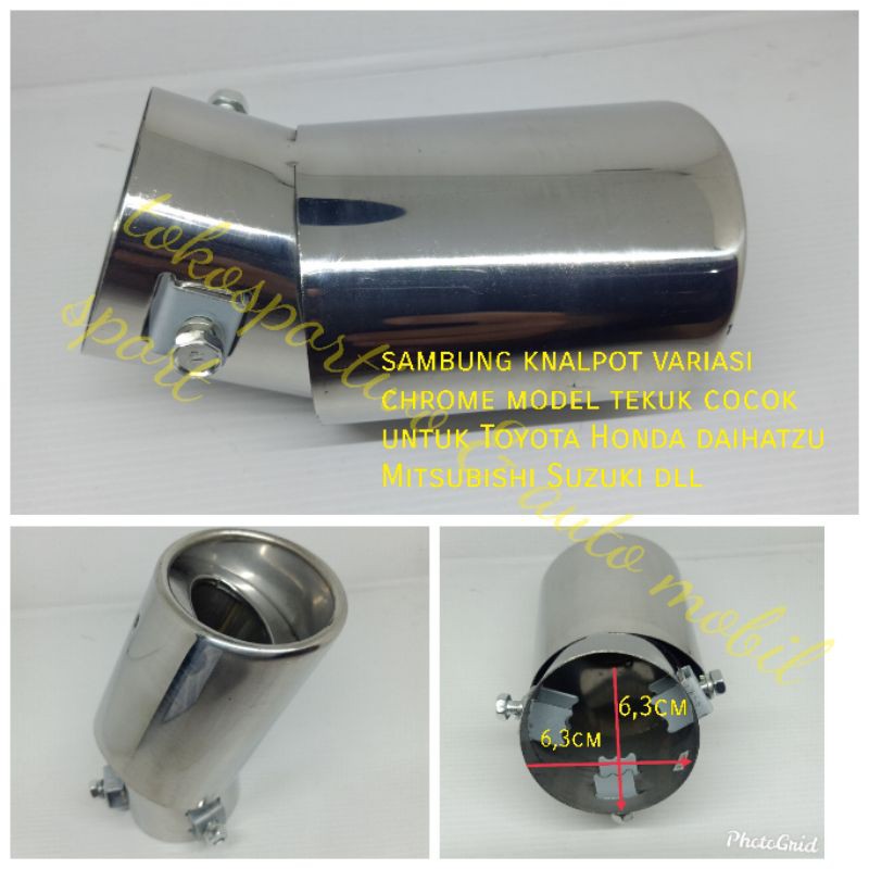 knalpot Muffler sambungan Variasi semua mobil universal stanlis model tekuk Toyota/Honda/Suzuki dll