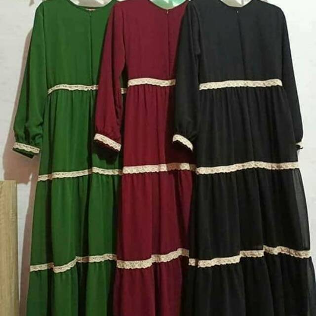 Gamis ceruti babydoll renda