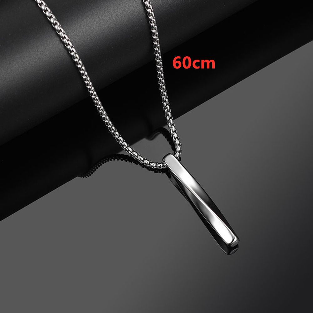 ROW New Necklace Gift Stainless Steel Chain Pendant Trendy Men Fashion Jewelry Simple Rectangle/Multicolor