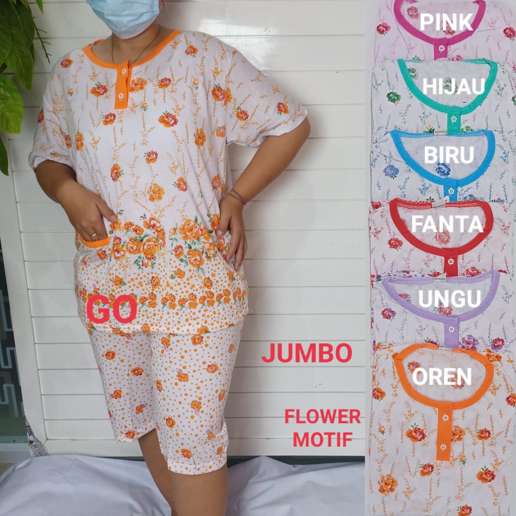 gof BABYDOLL BOBO JUMBO Dewasa 3/4 Pakaian Wanita Setelan Baju Tidur Busui Piyama