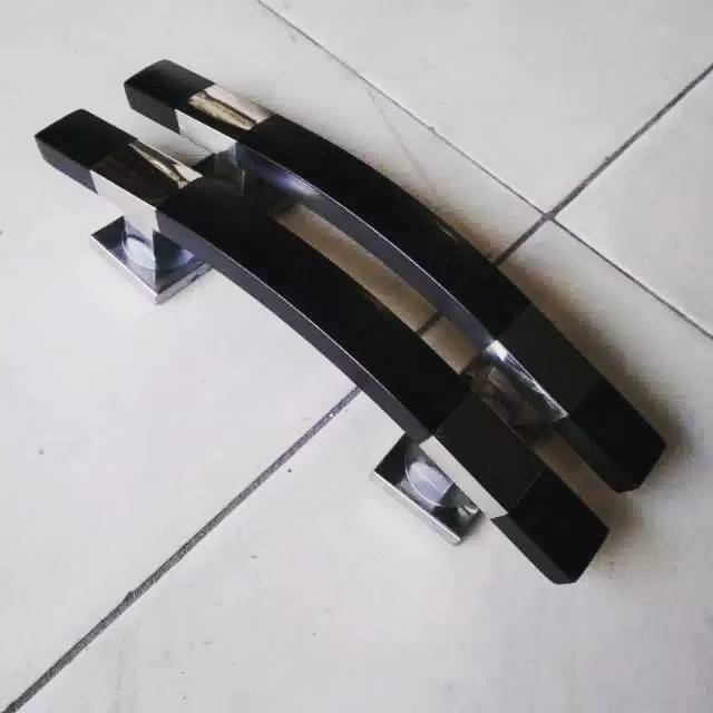 Handle Pegangan Pintu Rumah 45cm Melengkung hitam