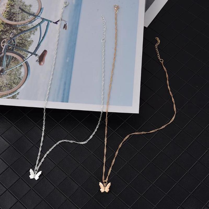 [ Women Elegant Butterfly Pendant Necklaces ] [ Lady Retro Charm Clavicle Necklace ] [ Girls Personality Chain Necklace ]