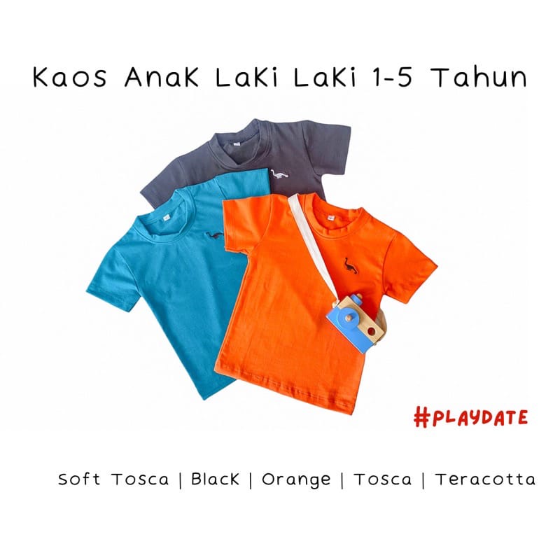 Playdate Kaos Anak Laki Laki Cowok Balita Kids Kaos Polo Anak T-shirt Anak Laki Laki Kaos Oblong Anak Cowok 1 5 Tahun