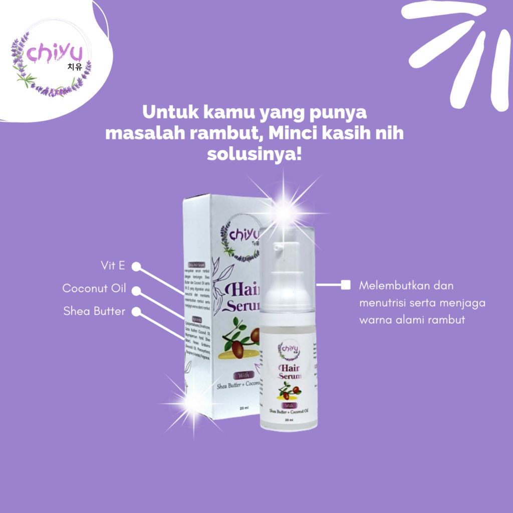 Chiyu Serum Rambut Rontok Hair Treatment | Perawatan Rambut Rontok | Serum Penumbuh Rambut Anti Ketombe | Obat Kutu Rambut Original Bpom