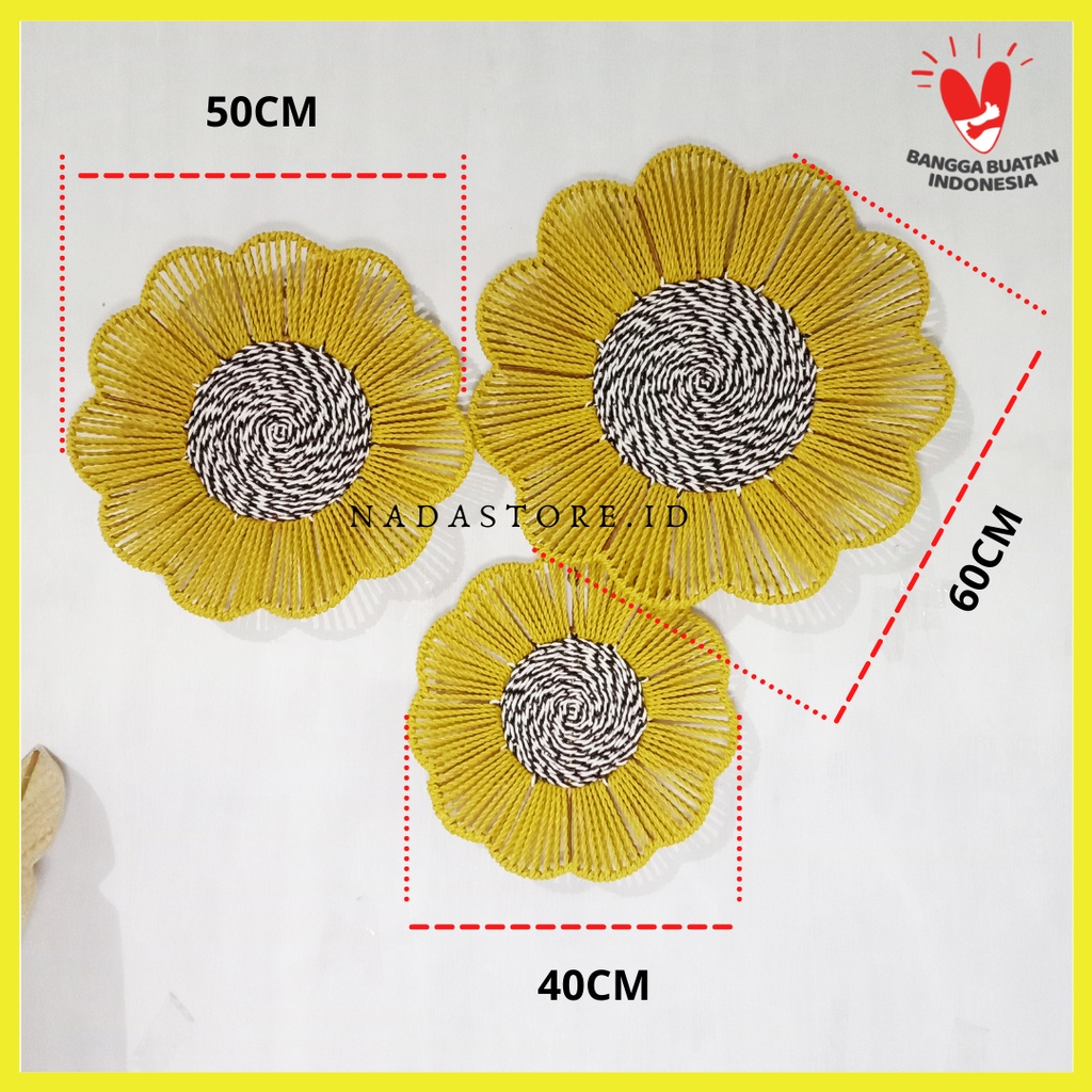 WALLDECOR FLOWER SEAGRASS - HIASAN DINDING CANTIK / WALL DECO / DECORASI TEMBOK ANYAMAN