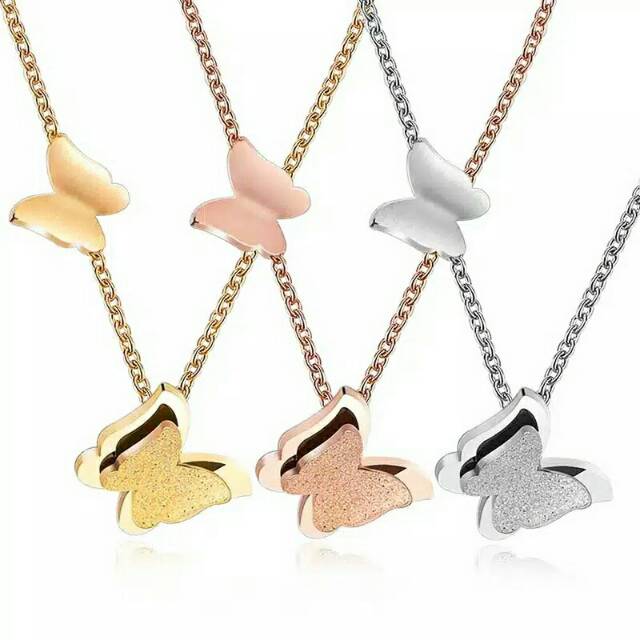 GG kalung Aksen Butterfly Titanium l#KL-128C