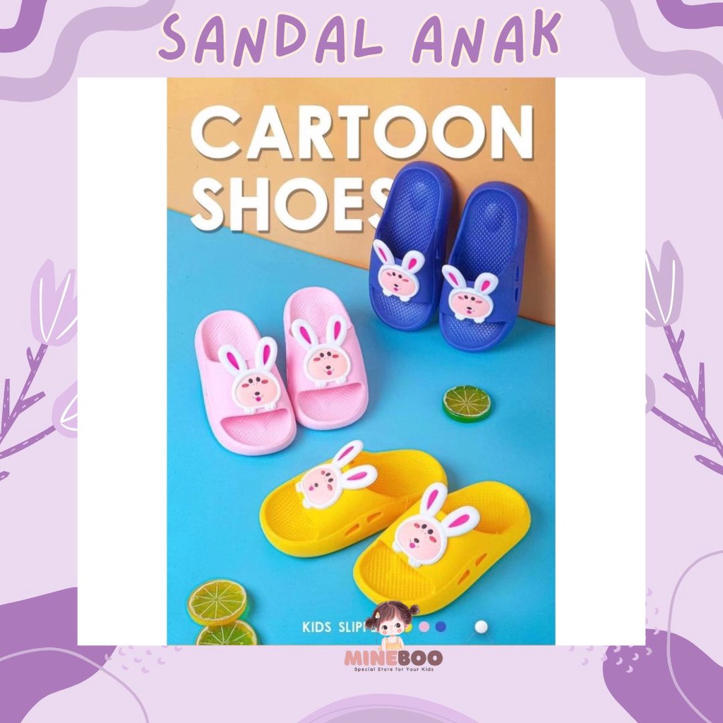 mineboo BUNNY GOONE Sandal Anak Perempuan Bahan Karet Model Lucu 2-5 Tahun