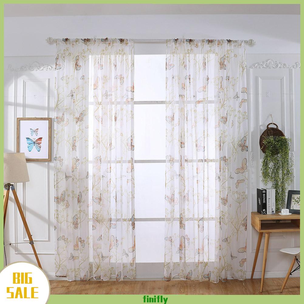Blackout Curtains Butterfly Printed Window Curtain For Living Room Bedroom Windows Drapes Jacquard Shopee Indonesia