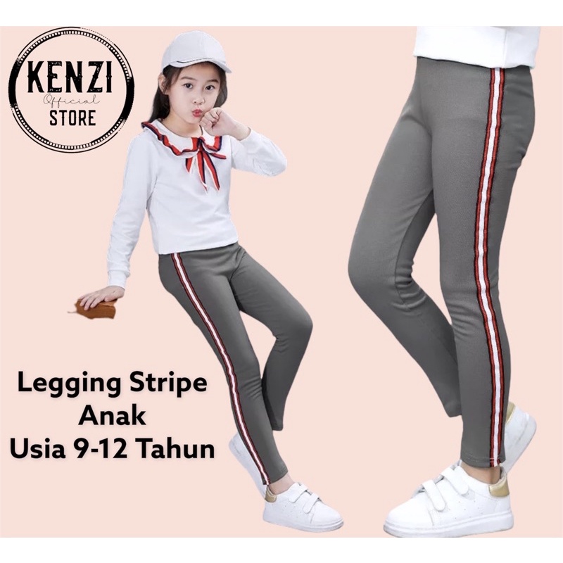 Legging Strip Anak usia 9 s.d 13th / Legging Anak Perempuan