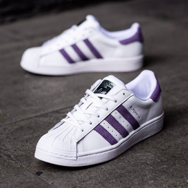 adidas superstar white purple